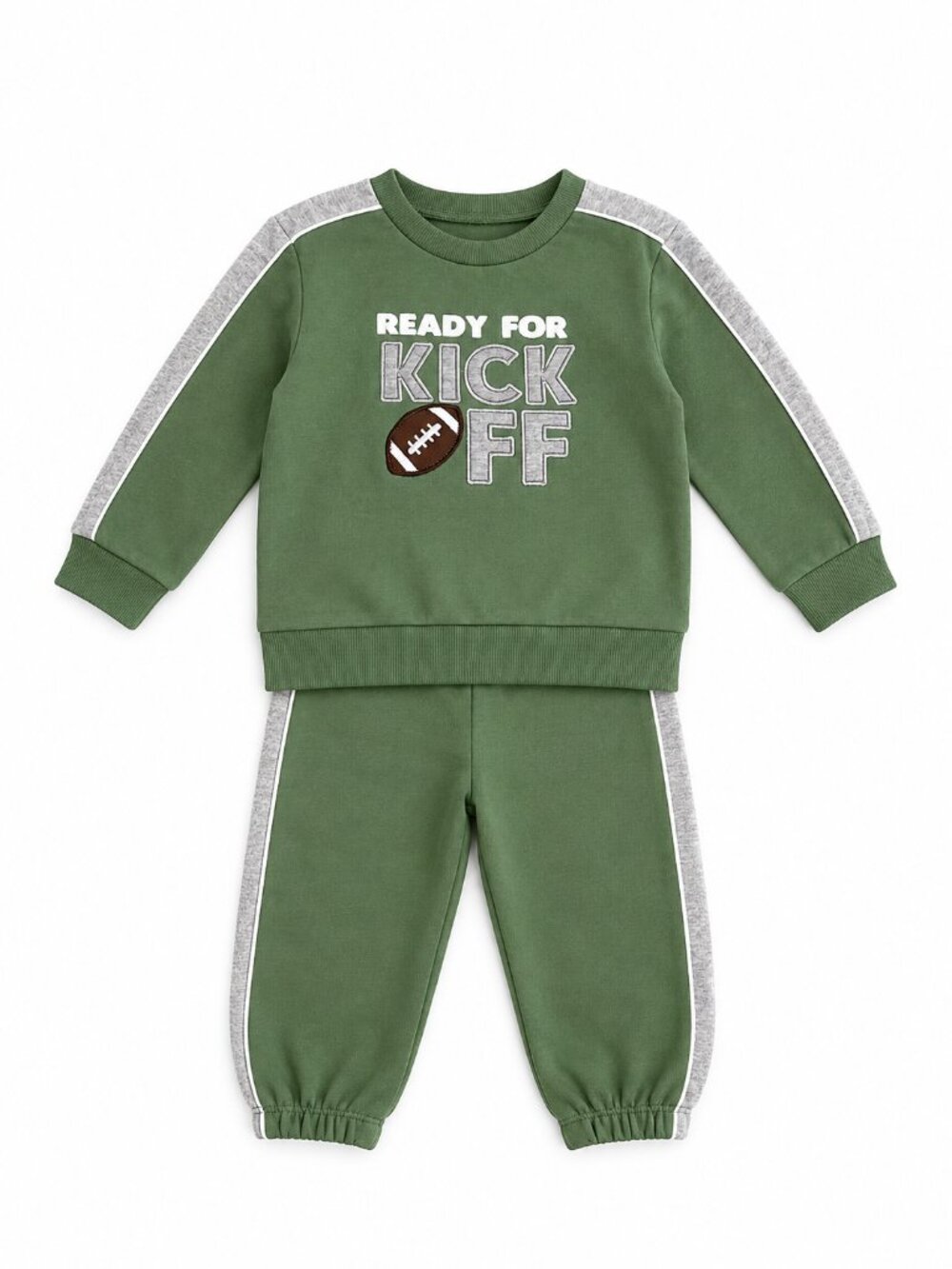 NWT Baby Essentials Toddler Boy 2 Piece Football Outfit Set | Embroidered Sweats
